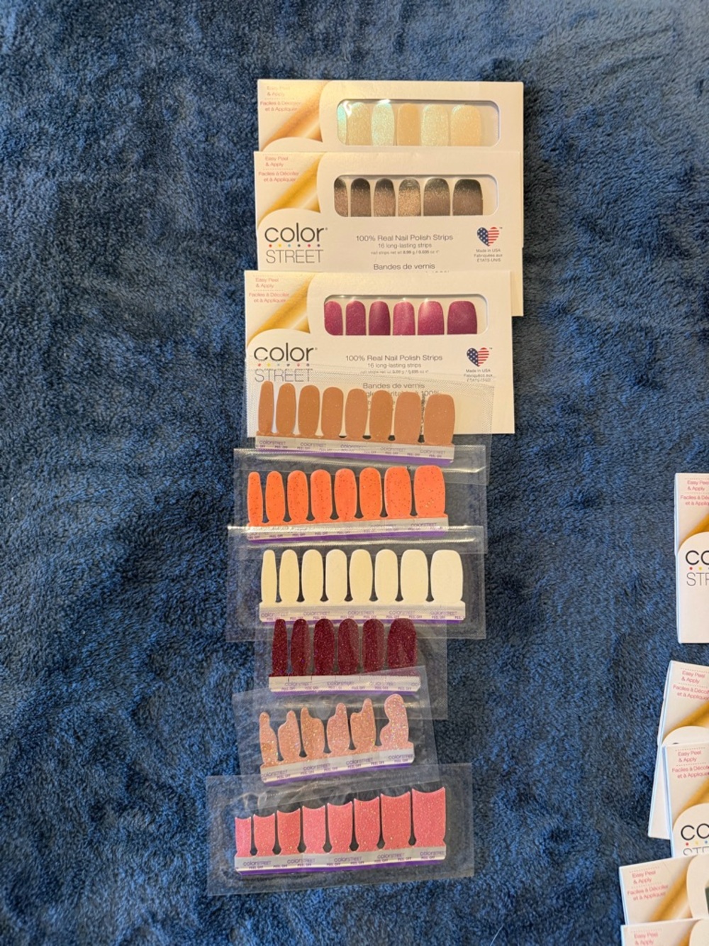 Color Street Mix - Peach, Coral, Pink, Cream & Glitter Nail Strips